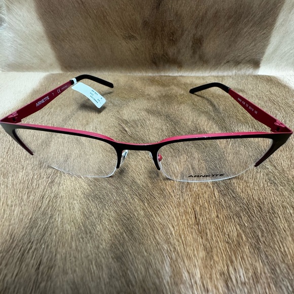 Arnette MAKAII 6126 723 53-19-145 Black/Red Metal Half Rim Eyeglasses Frame New - Picture 13 of 15